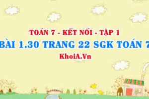 Bài 1.30 trang 22 SGK Toán 7 tập 1 Kết nối tri thức